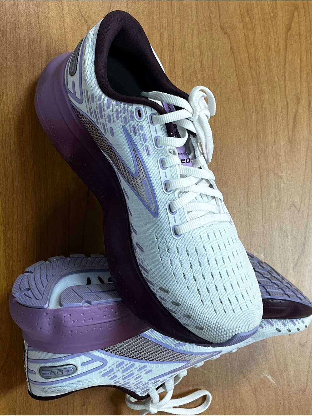 Brooks Glycerin 20 Womens 7.5B White Running Walking Shoes 1203691B168 EUC - Picture 6 of 8